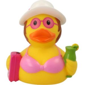 Holiday woman rubber duck